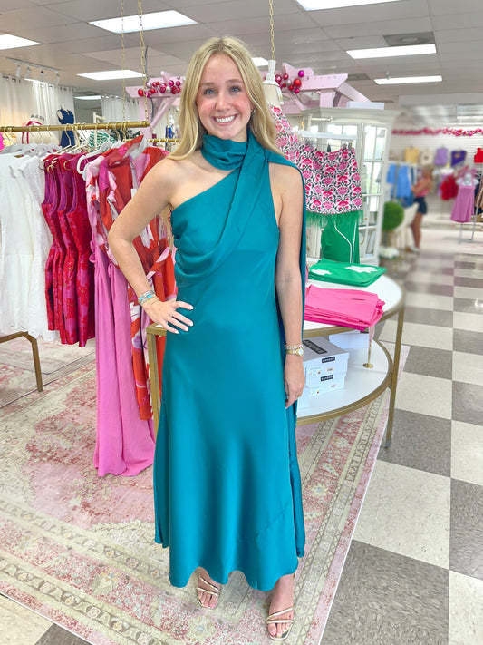 Lala Satin Formal Dress (Teal)