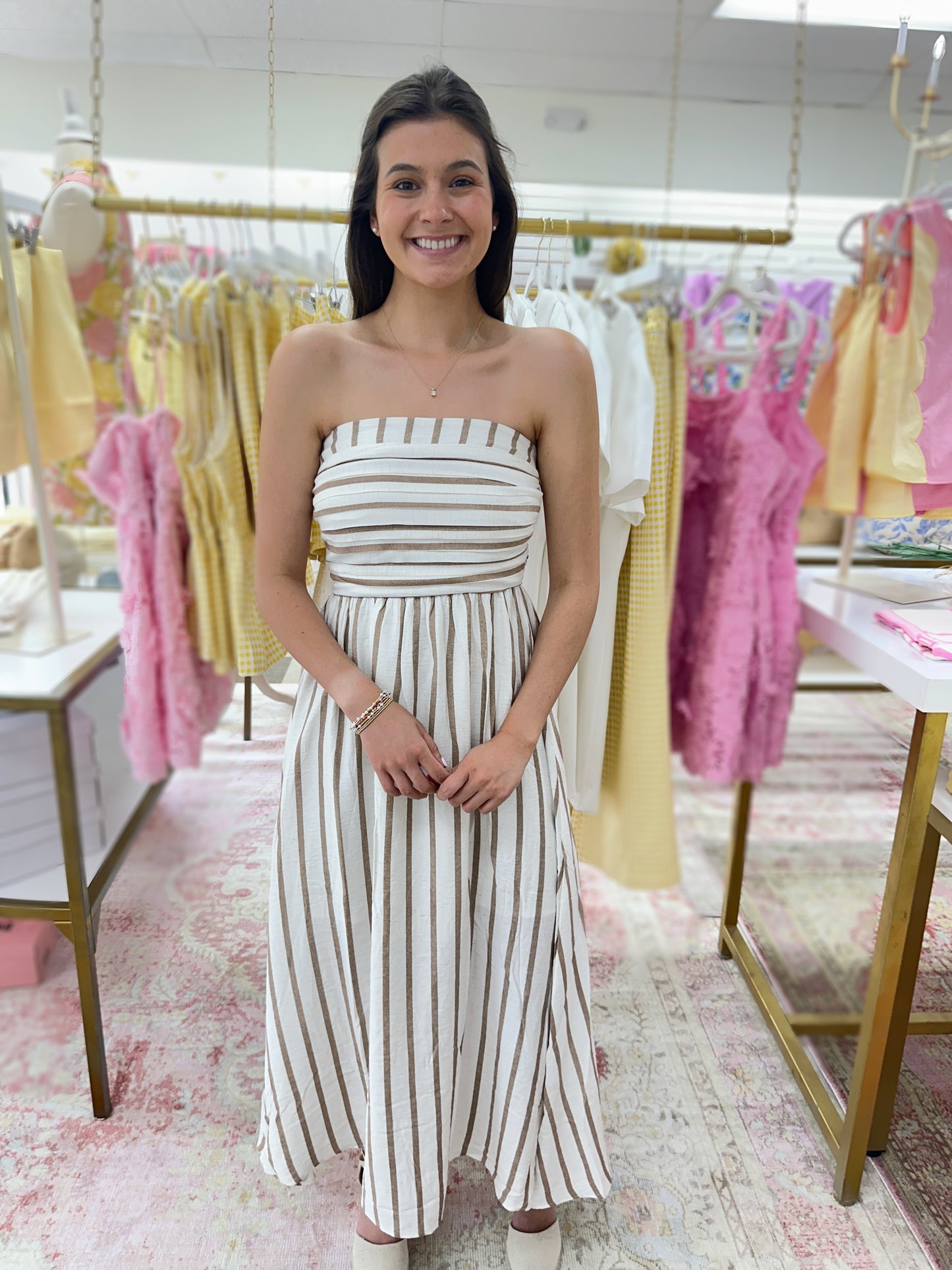 Sandy Shores Strapless Midi Dress