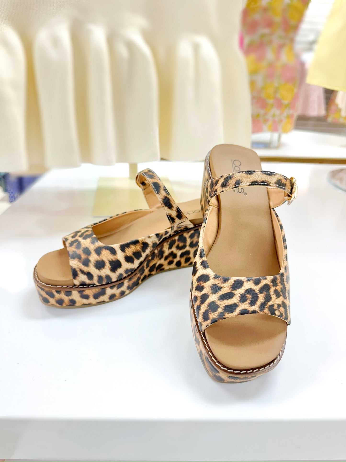 Treat Yourself Wedge Sandal Shoe (Leopard)