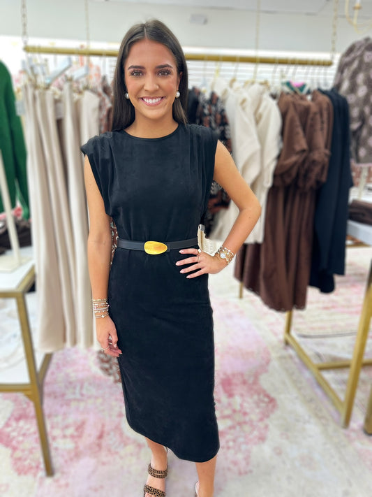 Black Suede Midi