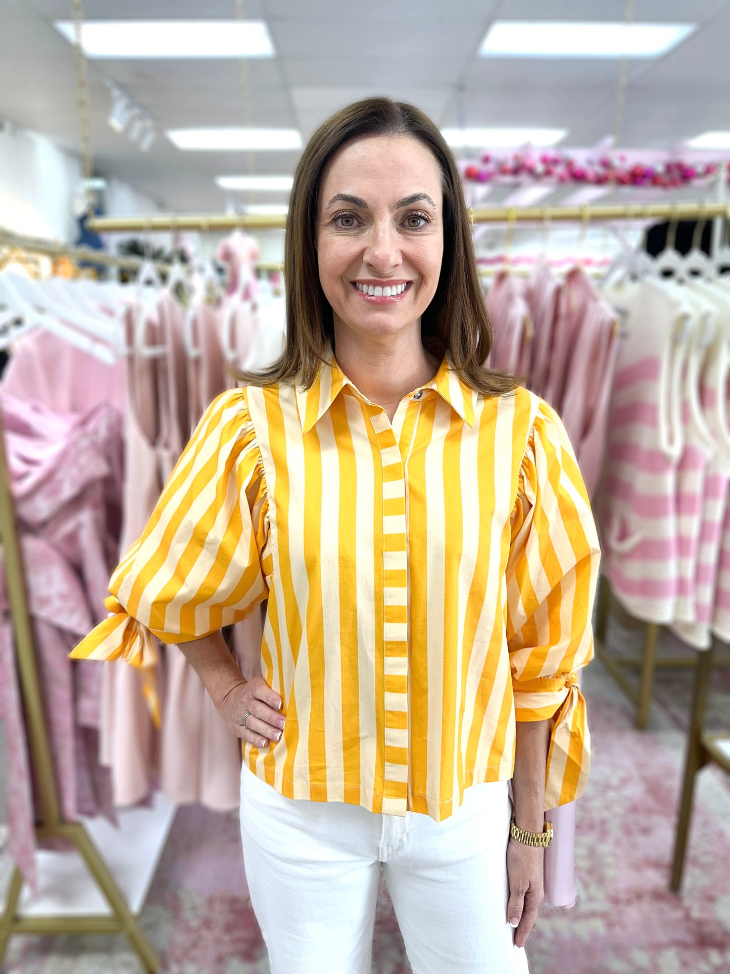 Catherine Striped Top (Gold)