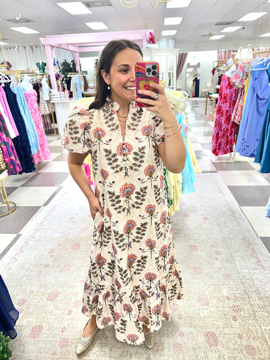 Autumn Blooms Midi dress