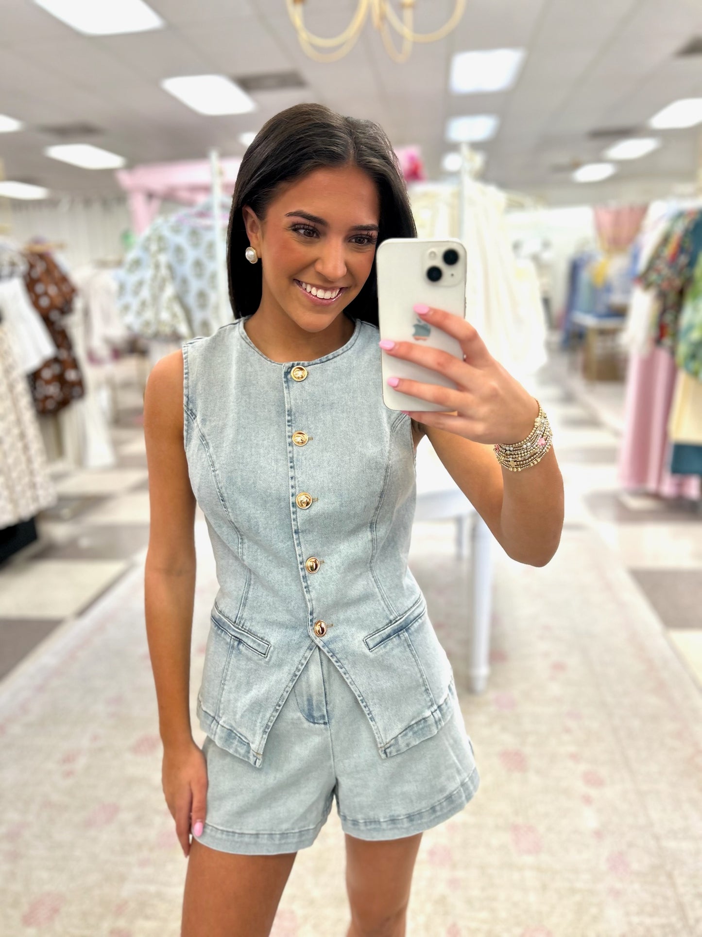 Audrey Denim Short Set