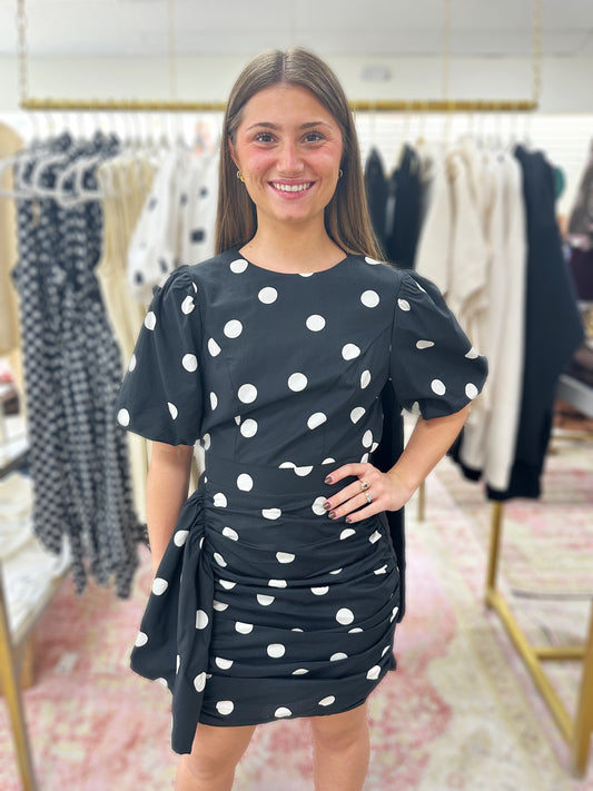 Sam Black & White Polka Dot Dress