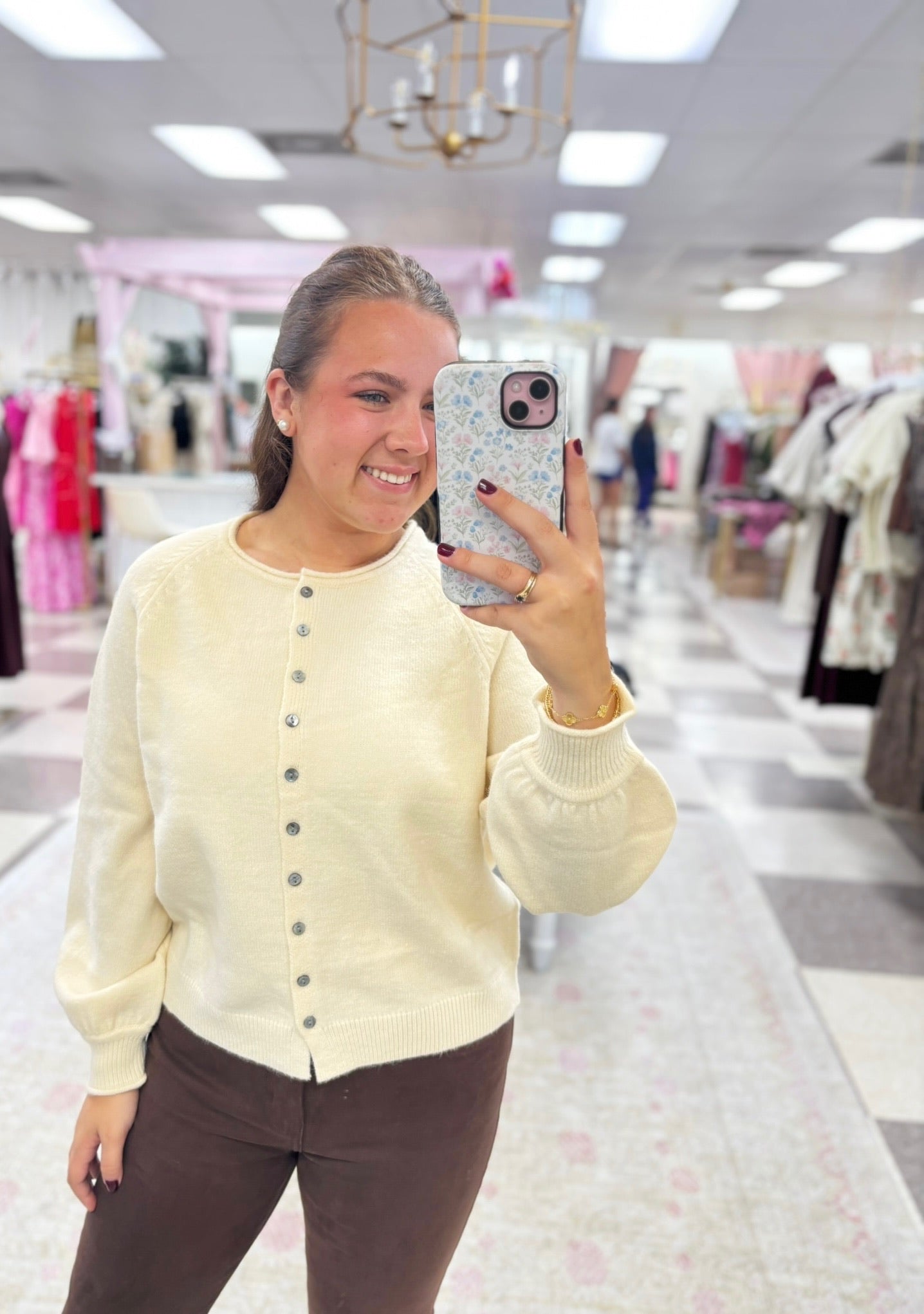 Cream Button Sweater