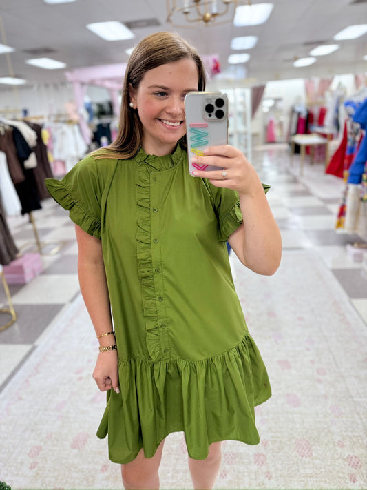 Green Ruffle Dress