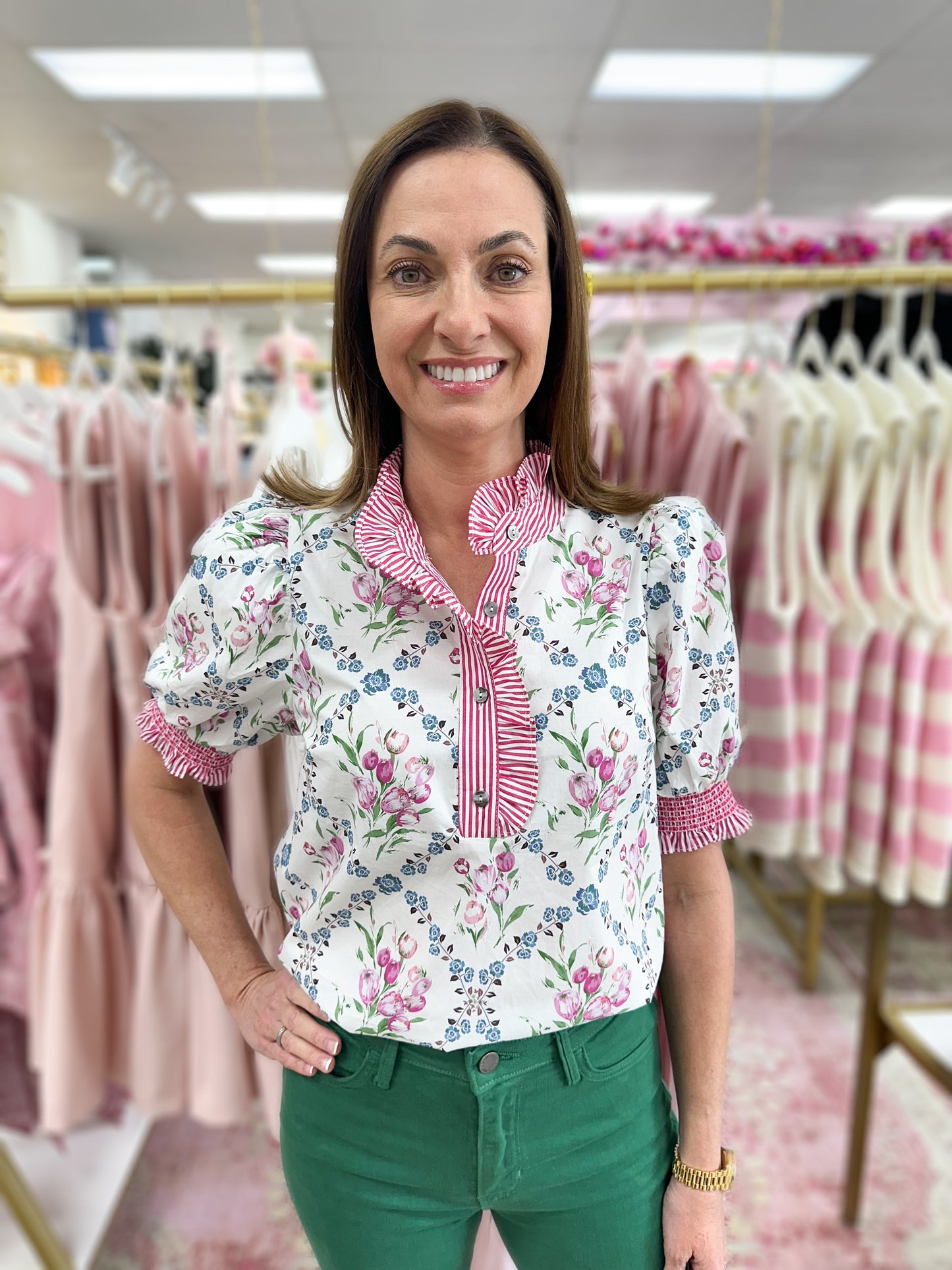 Tulips and Stripes Top