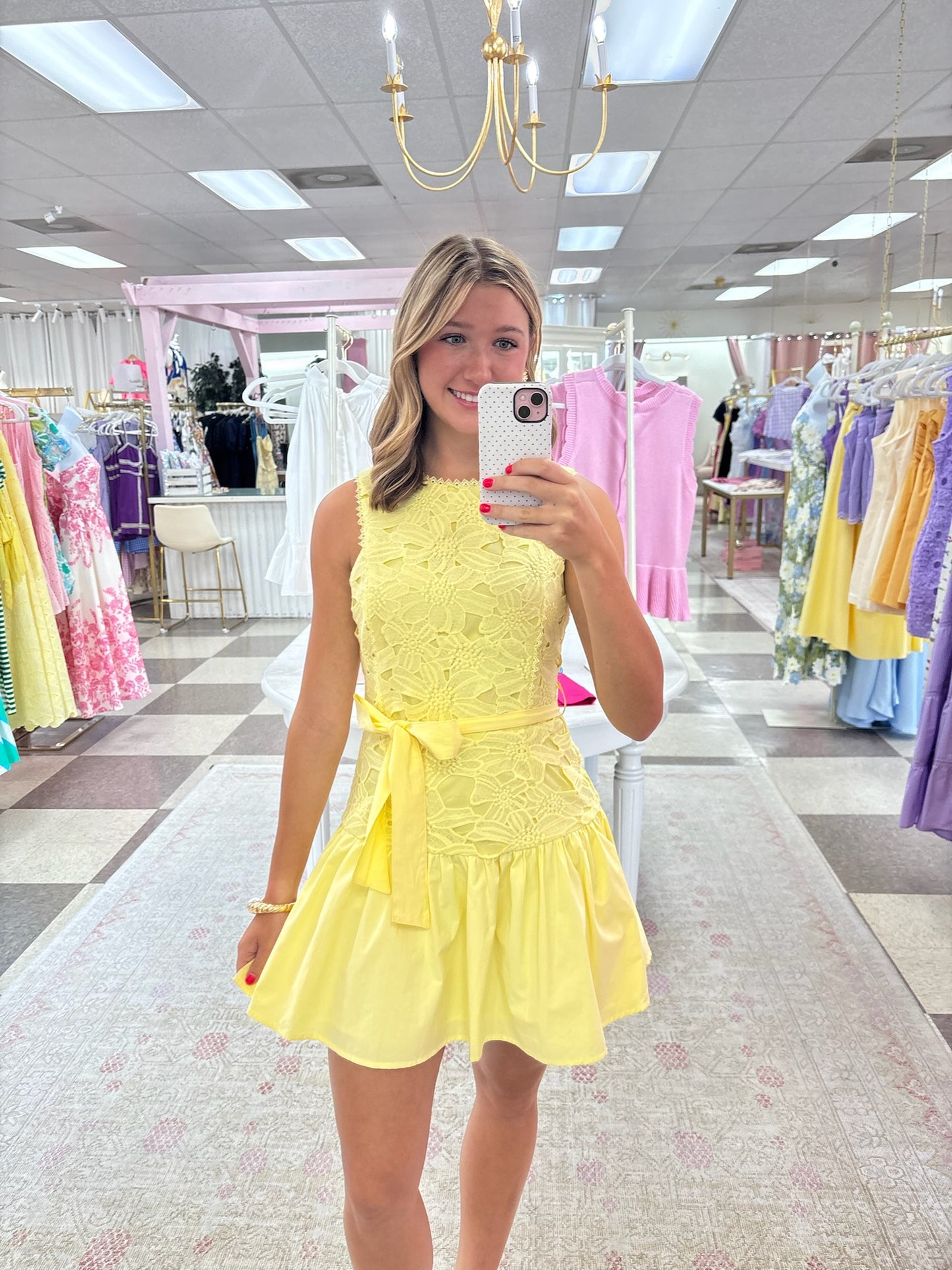 Daisy Lane Mini Dress (Yellow)