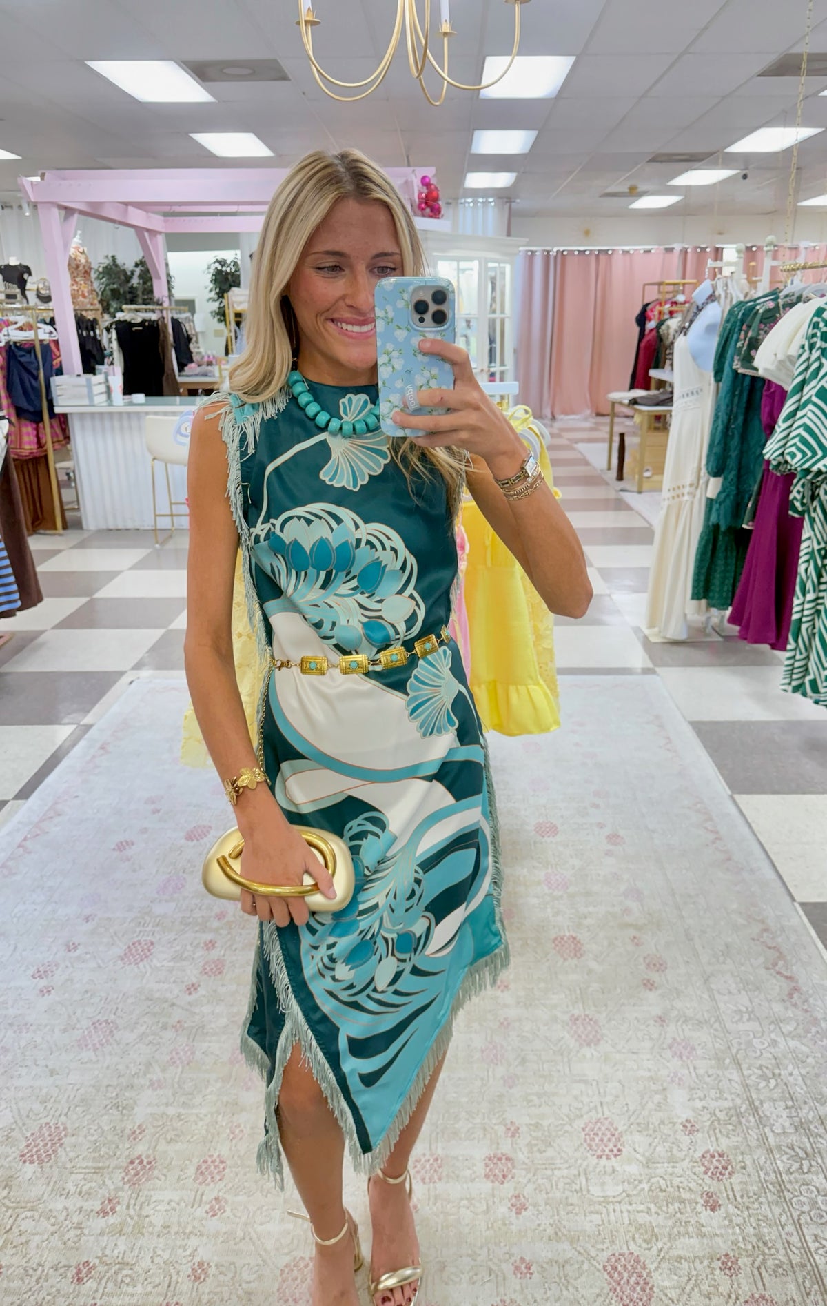 Made You Look Midi Dress (Teal)
