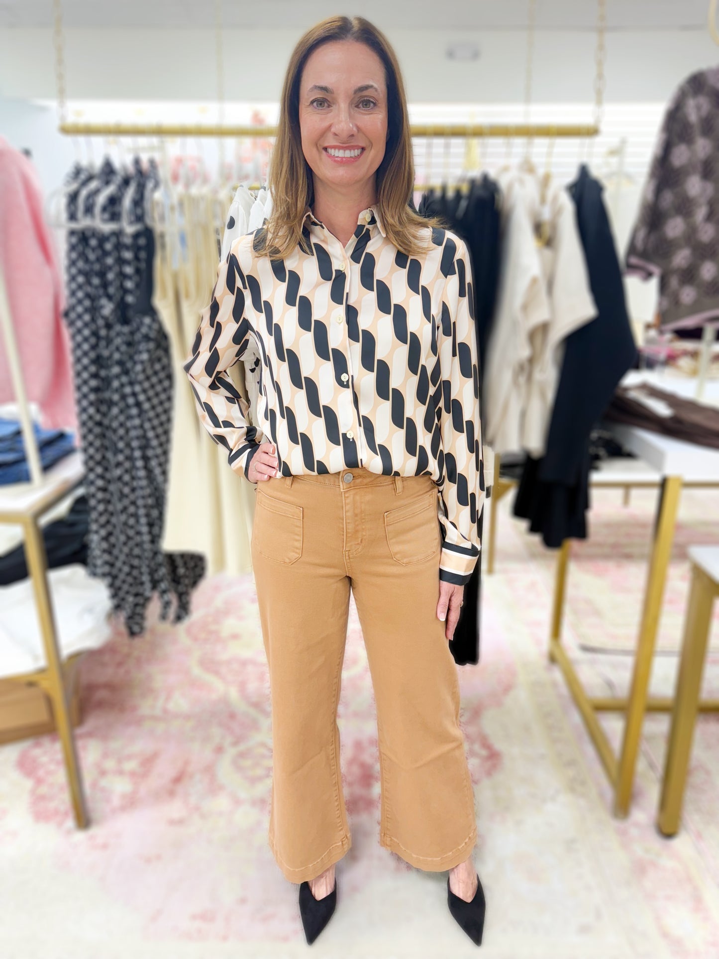 Shannon Satin Button Down Top