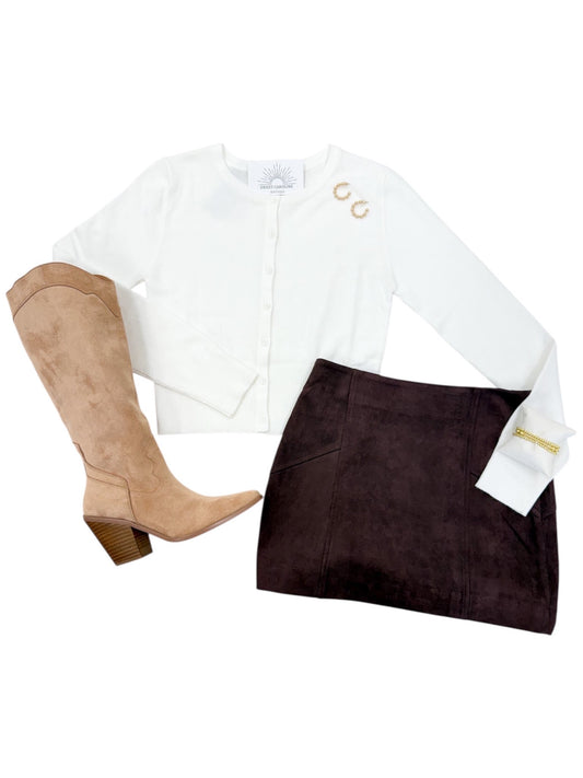 Alex Brown Suede (Faux) Mini Skirt