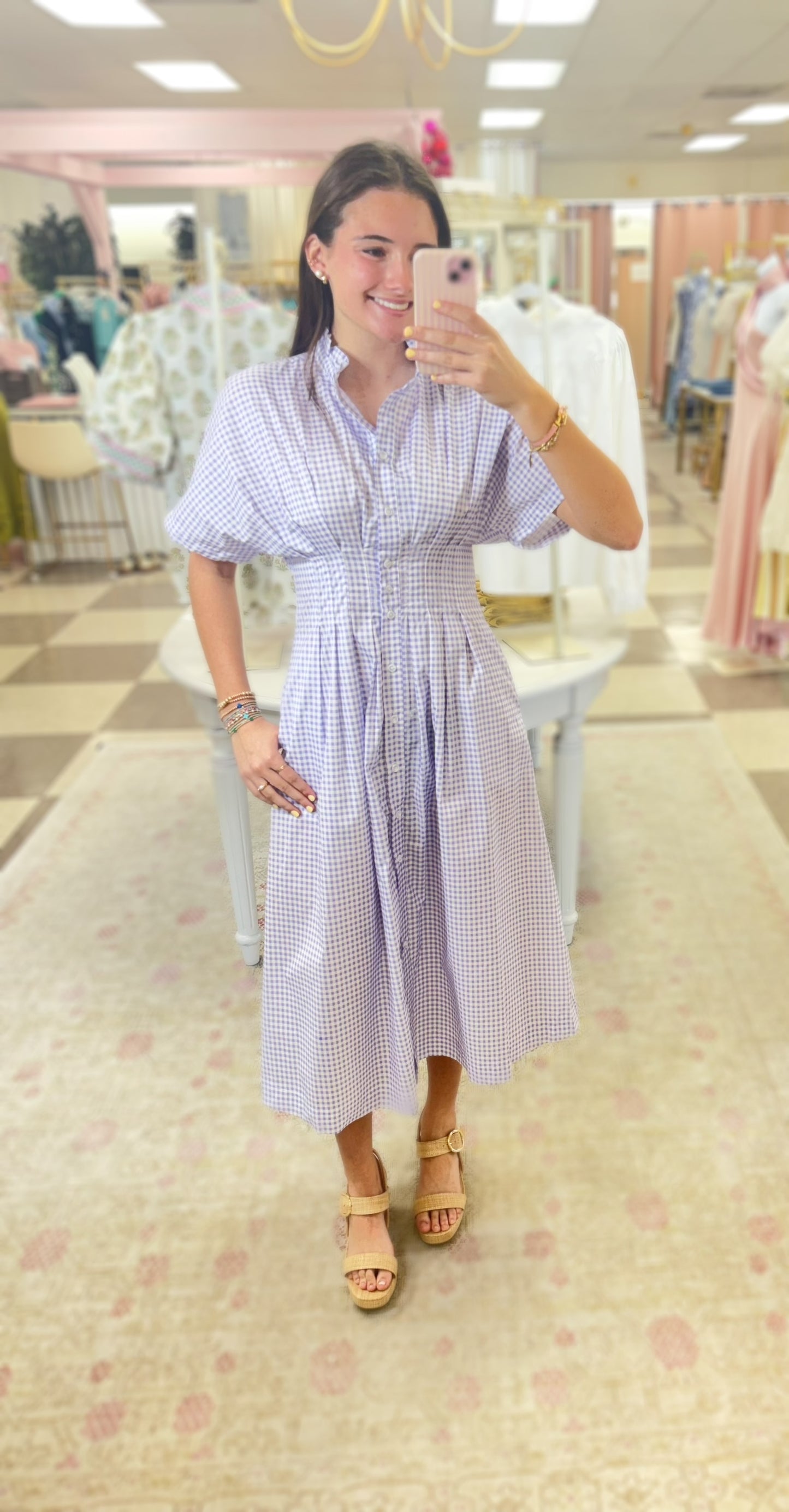 Grace Lavender Gingham Dress