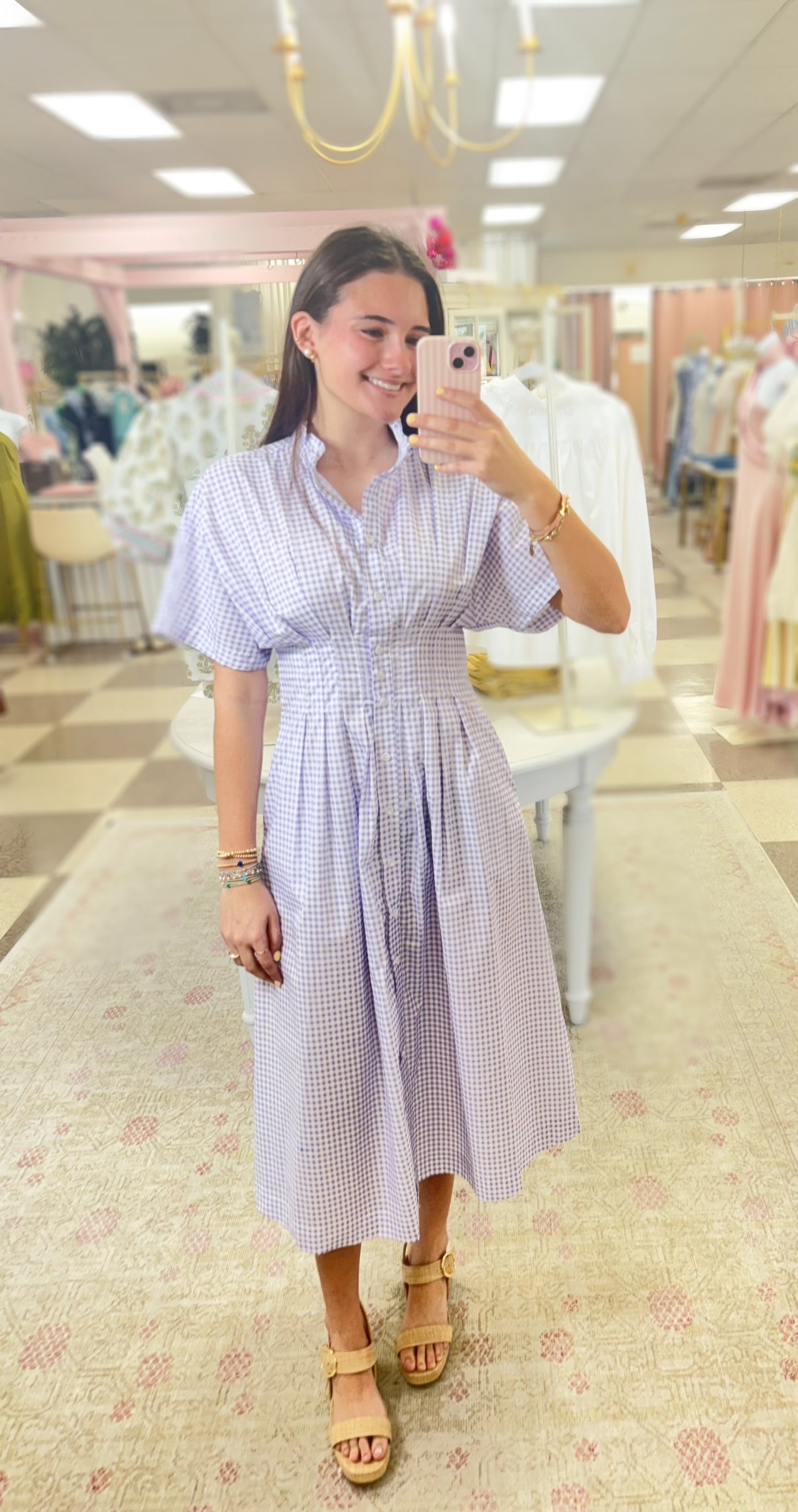Grace Lavender Gingham Dress