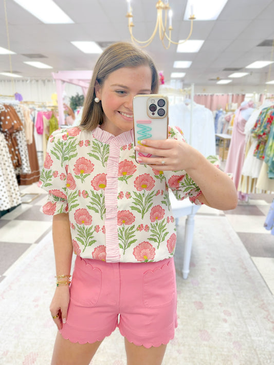 Preppy Scallop Shorts “Pink”