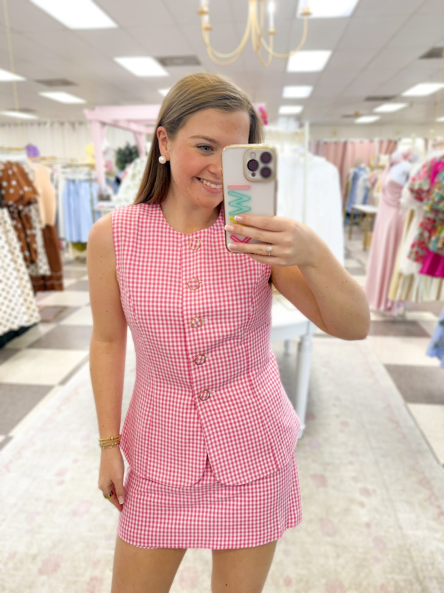 Spring in Gingham (1 Piece Top/Skort) Dress