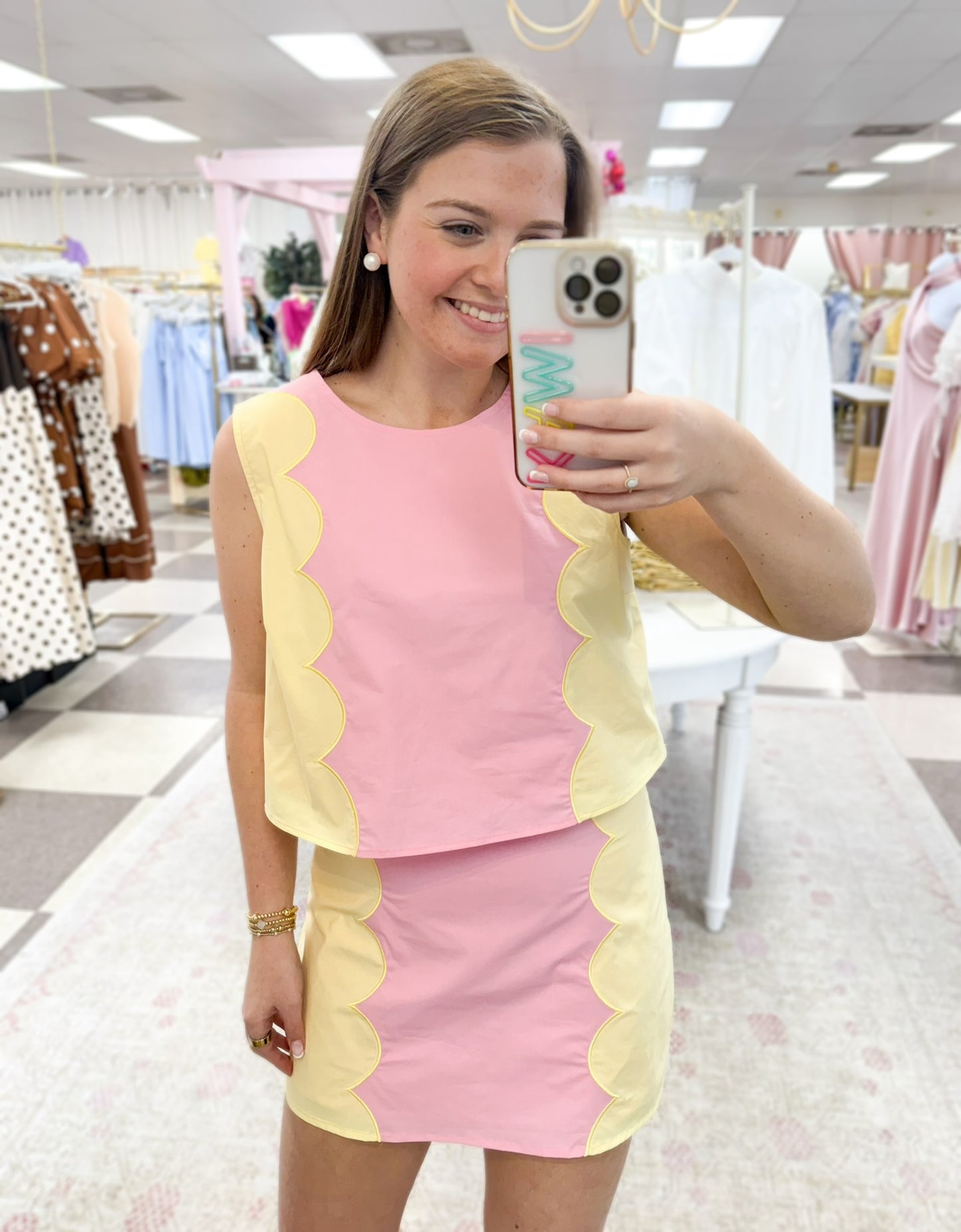 Pink Lemonade Top/Skirt Pink/Yellow Set