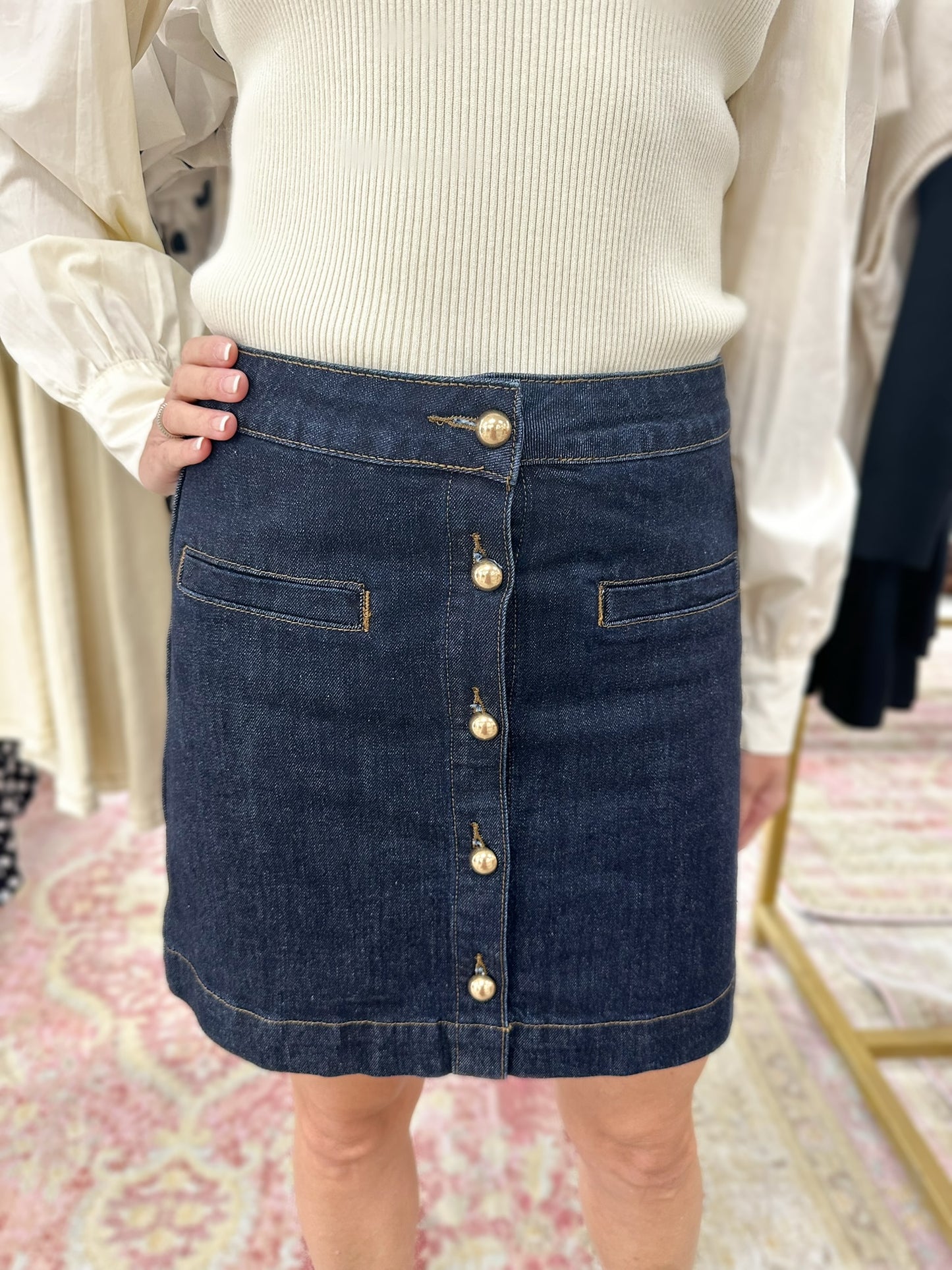 HABITUAL BUTTON DENIM SKIRT