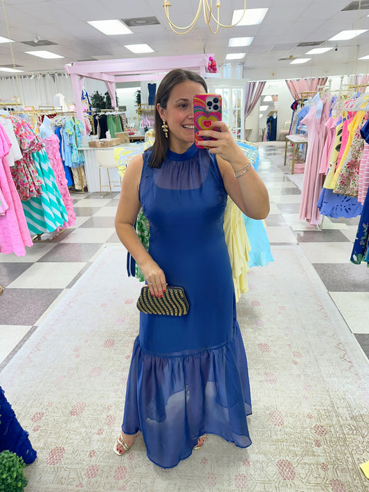 Elle Organza Formal Dress (Blue)