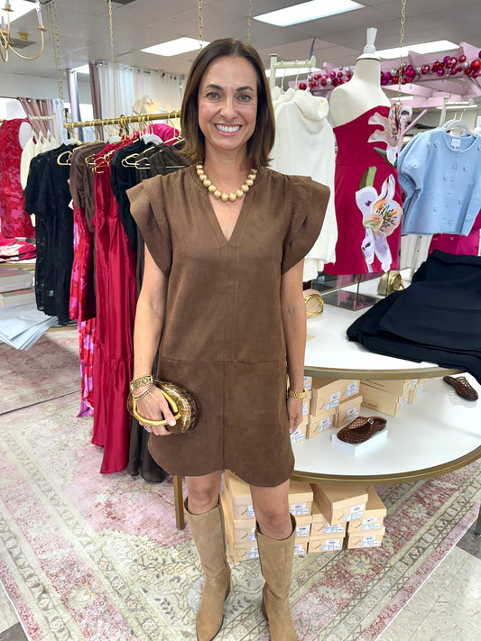 Chestnut Suede Mini Dress
