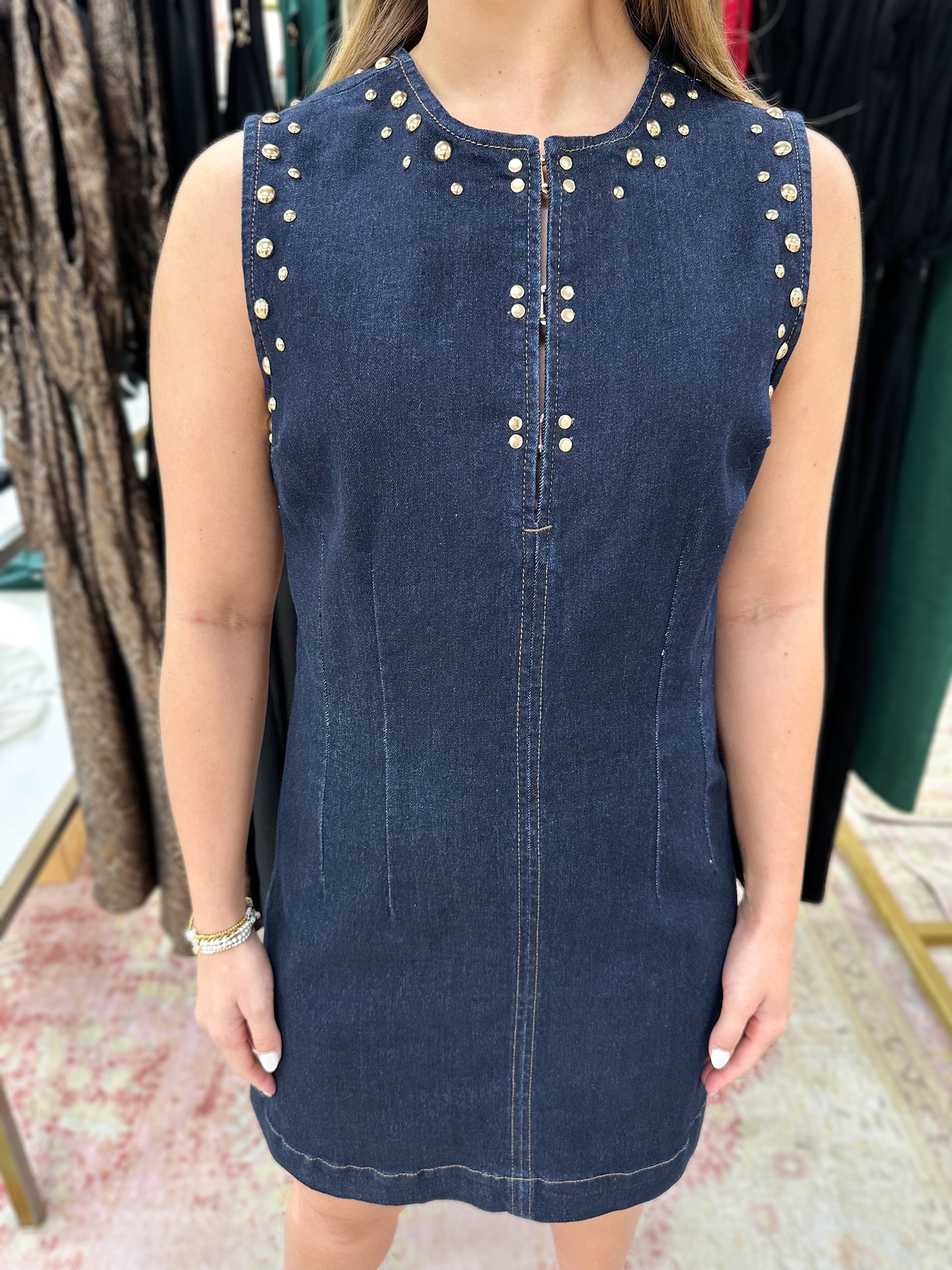 Halley Metal Studded Denim Dress