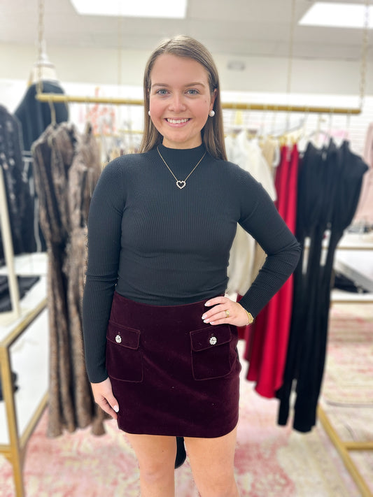 Velvet Jeweled Skirt
