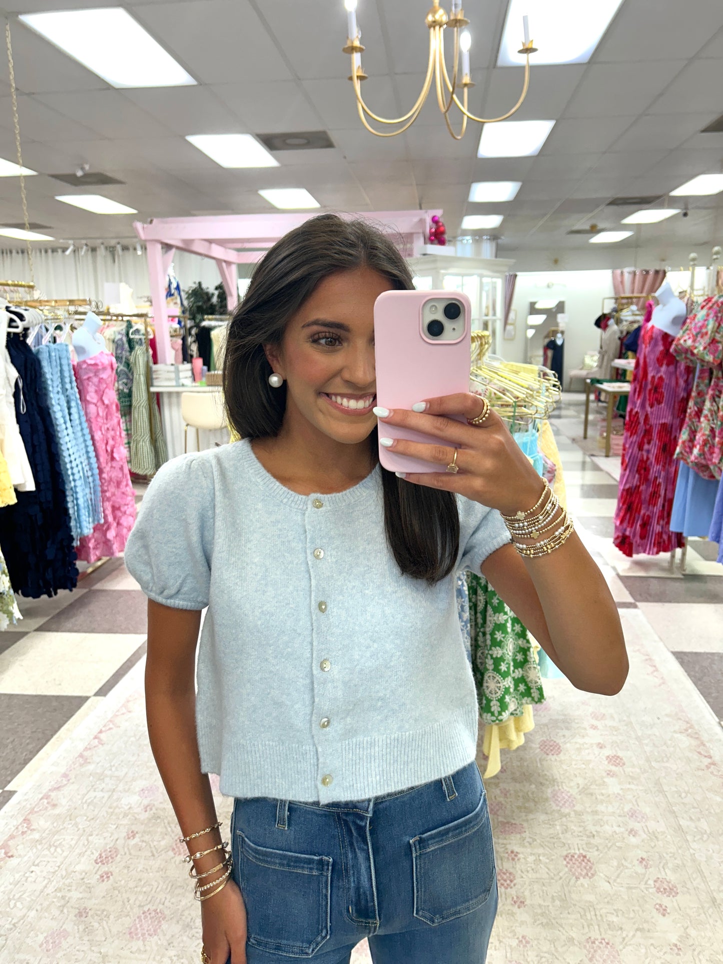 Hampton Sweater Top (Baby Blue)