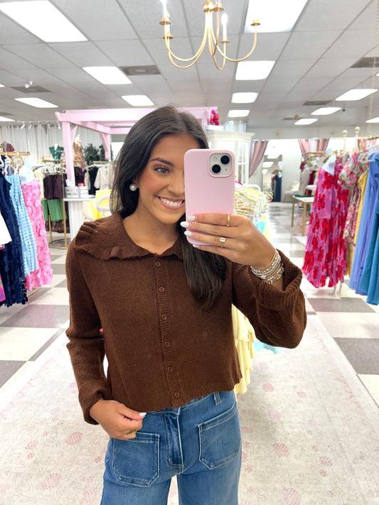 First Impression Cardigan (Chocolate Brown)