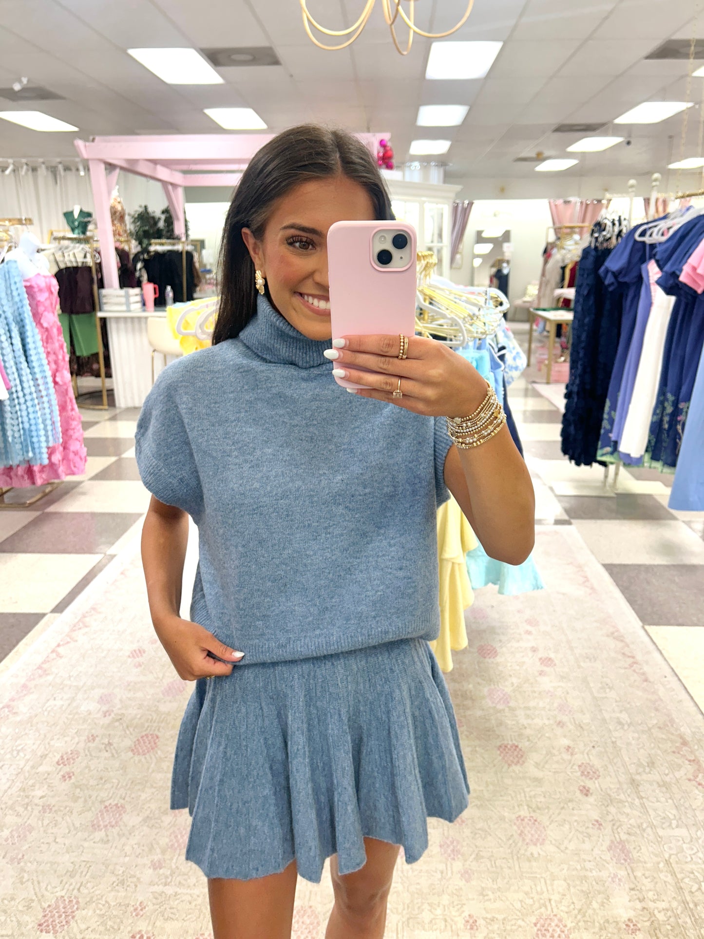 Chelsea Sweater Set (Dusty Blue)