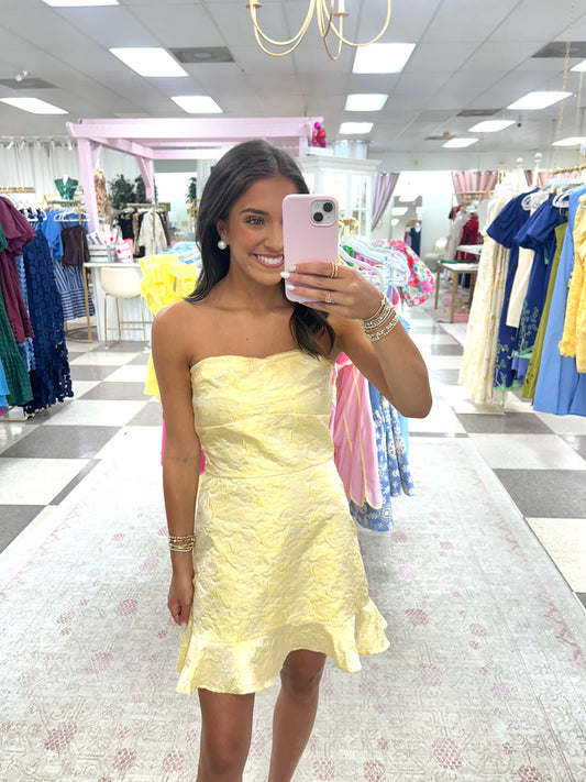 An Evening in Yellow Mini Dress