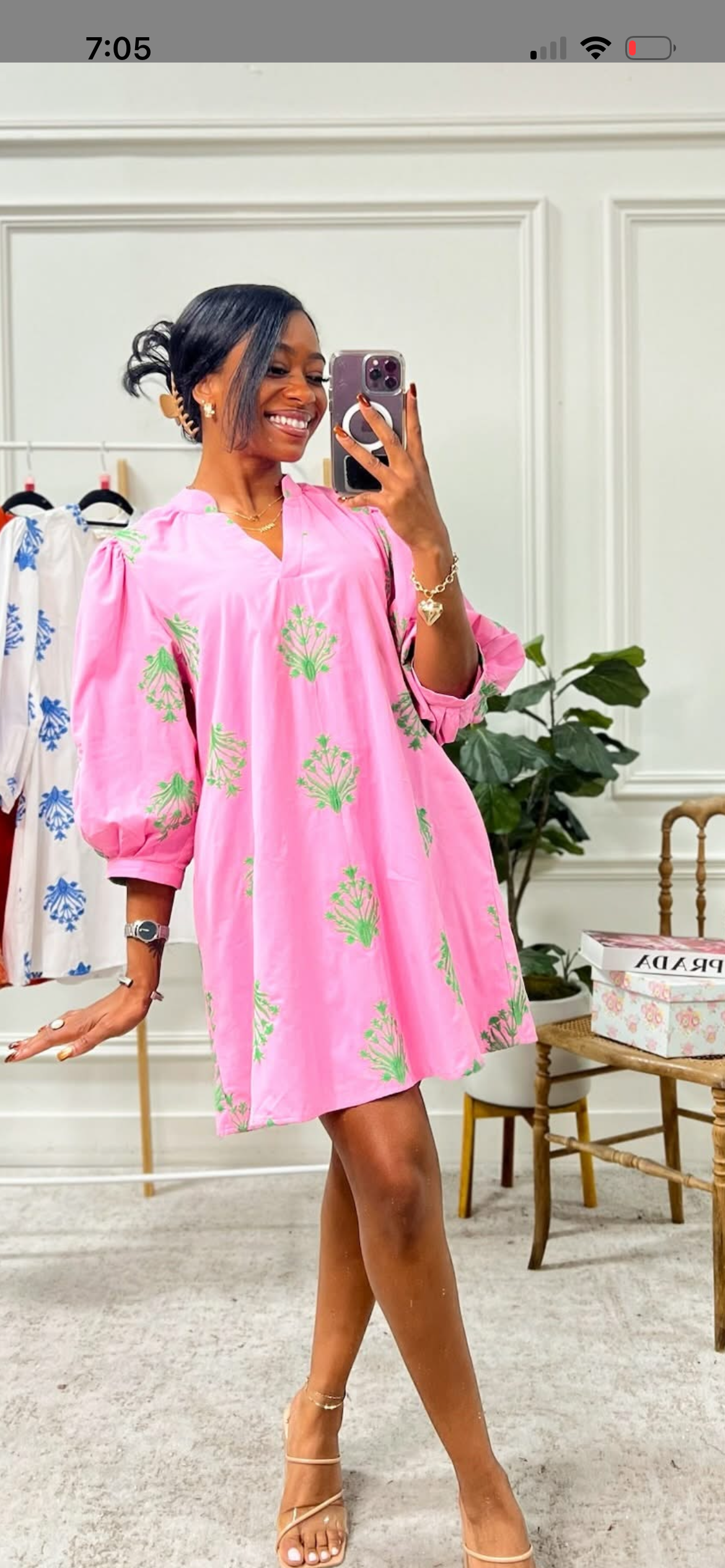 Agave Dress  Pink/Green