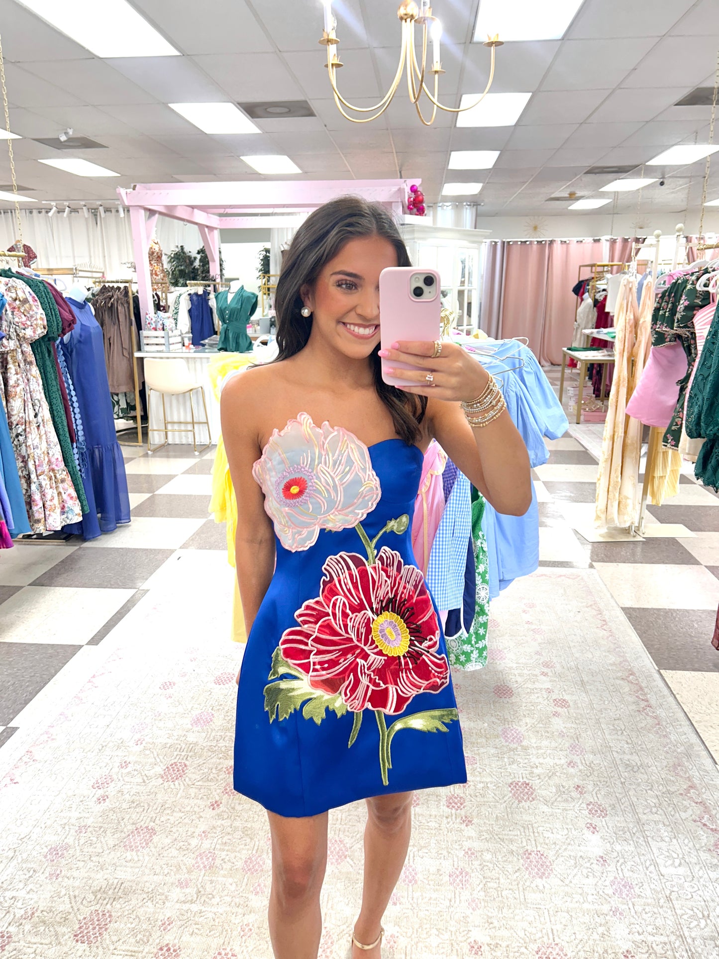 Royal Blossom Mini Dress