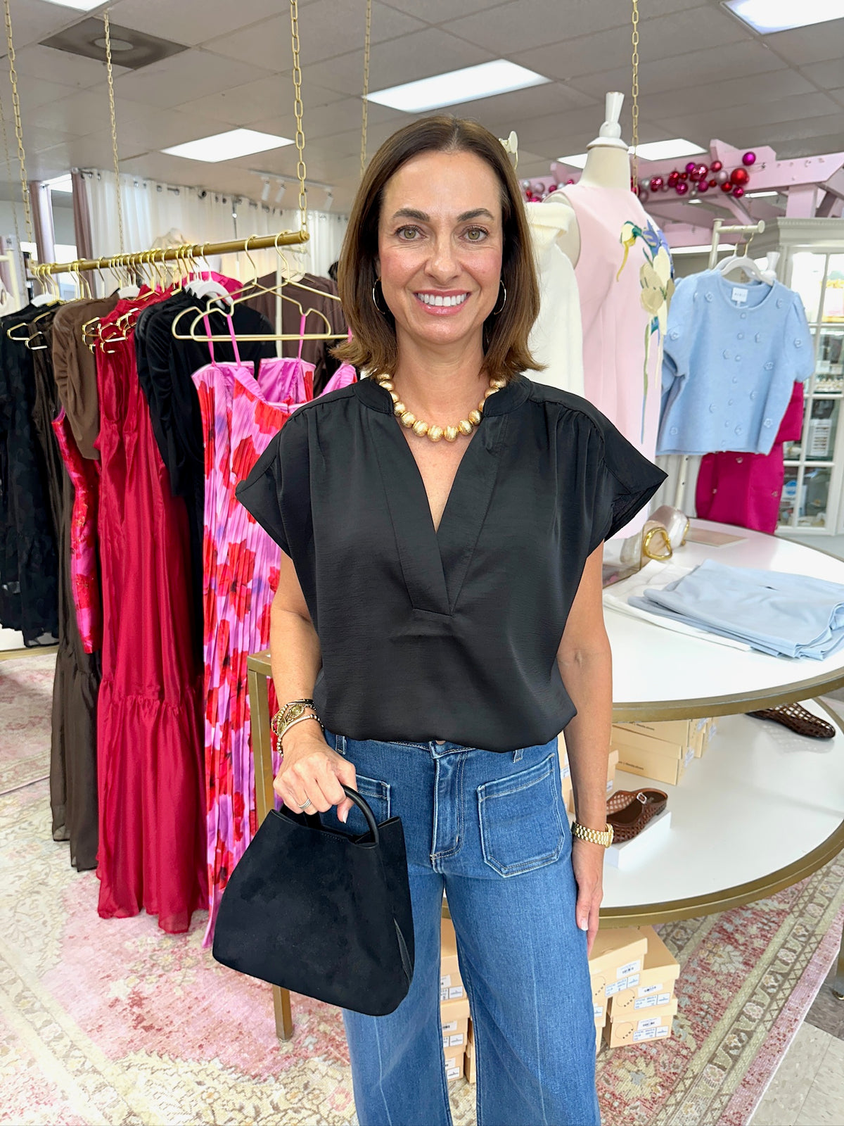 Go-To Satin Top (Black)