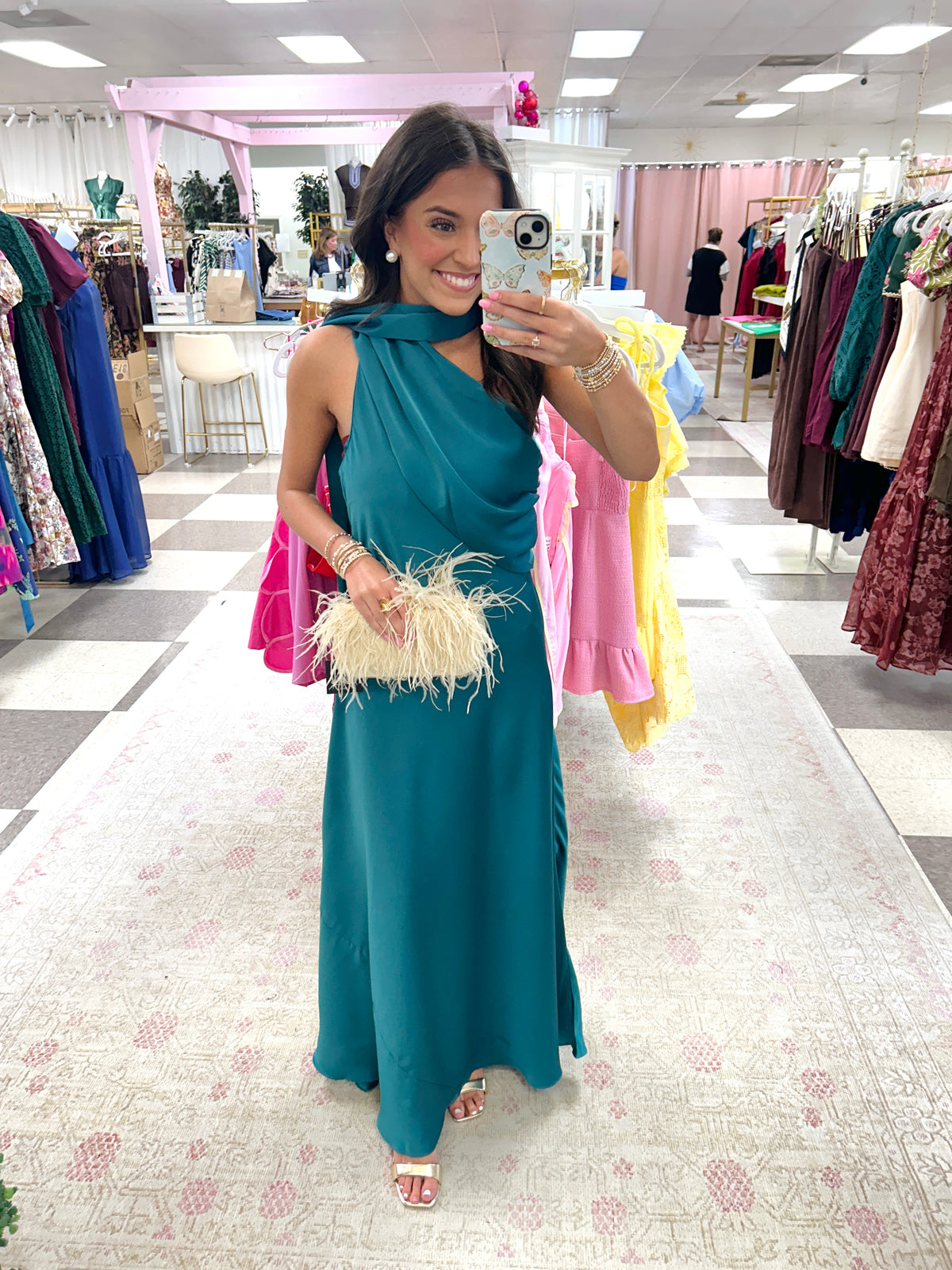 Lala Satin Formal Dress (Teal)