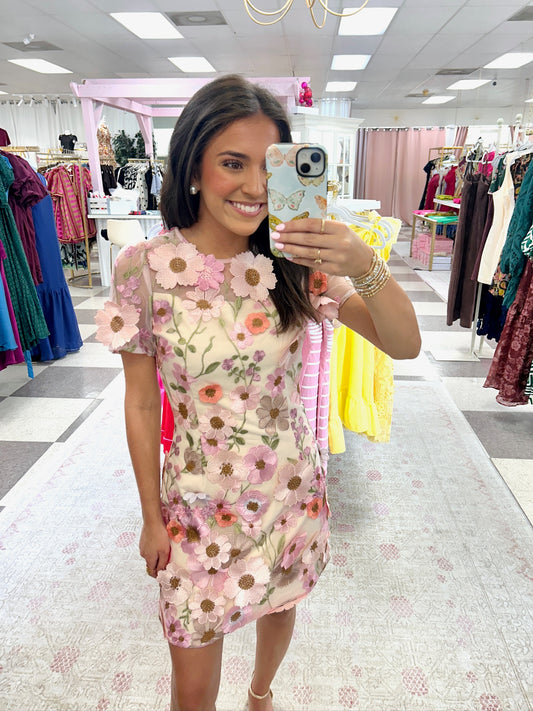 Pink Posey Mini Dress
