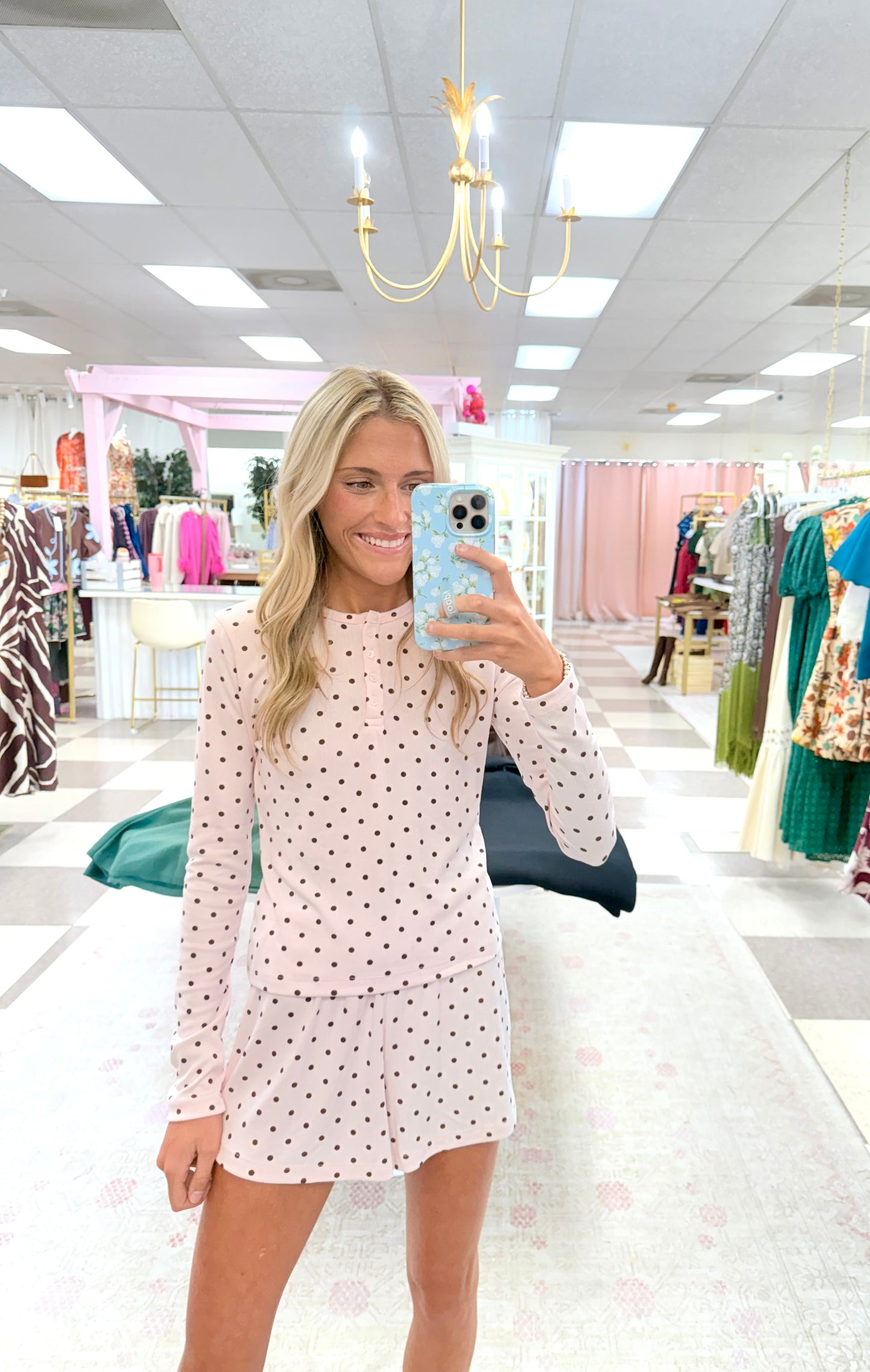 Sweet Dreams Polka Dot PJ Short Set (Pink)