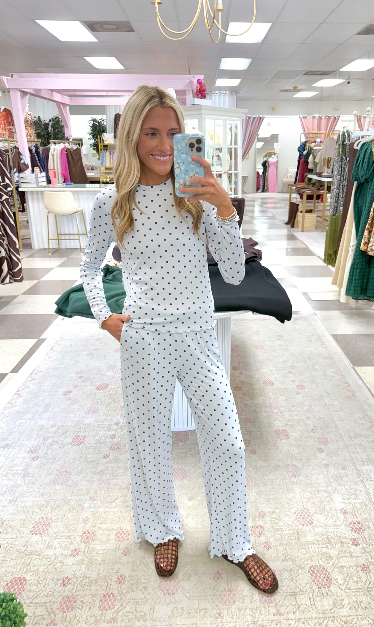 Dreams Polka Dot PJ Set (Blue)