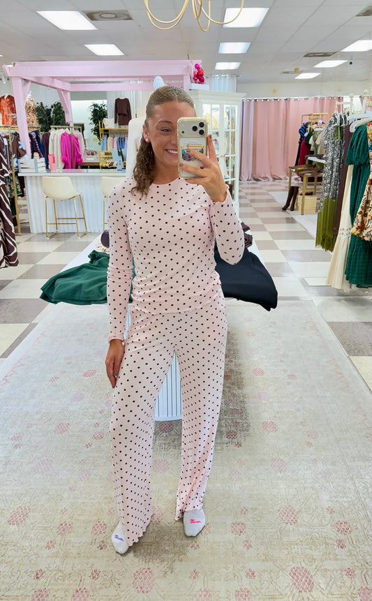 Dreams Polka Dot PJ Set (Pink)