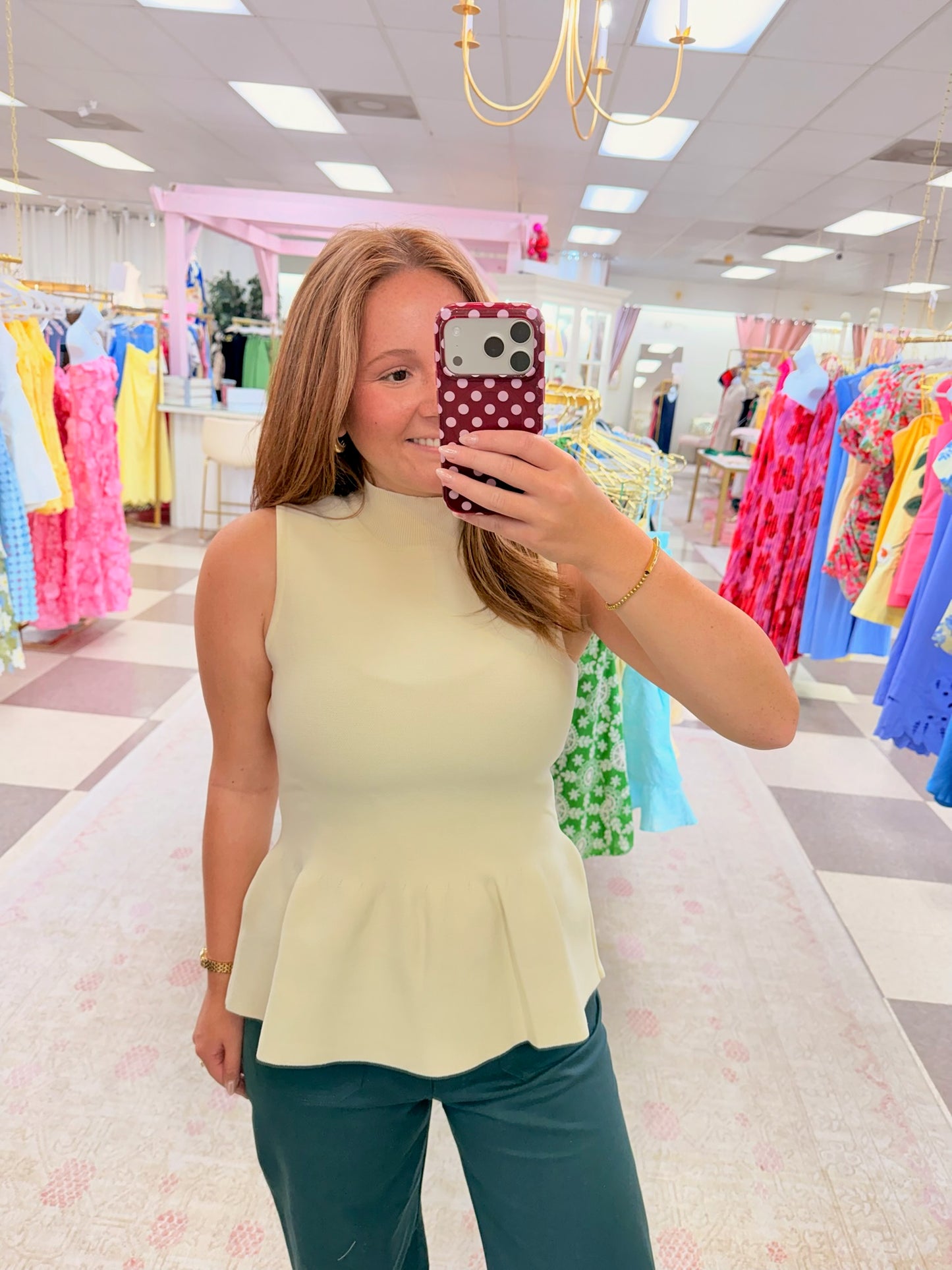 Cami Peplum Top (Cream)