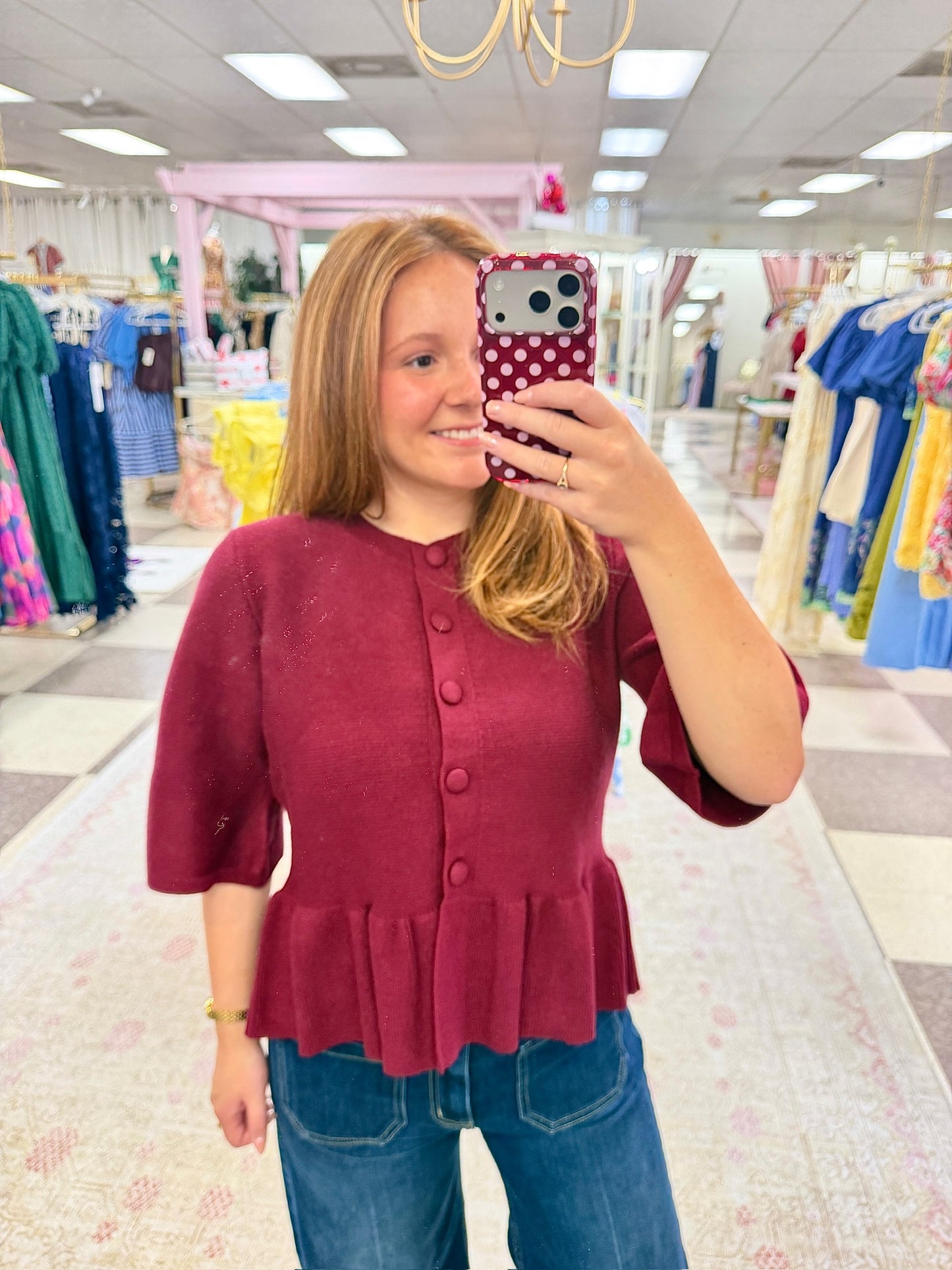 Madeline Cardigan (Burgundy)