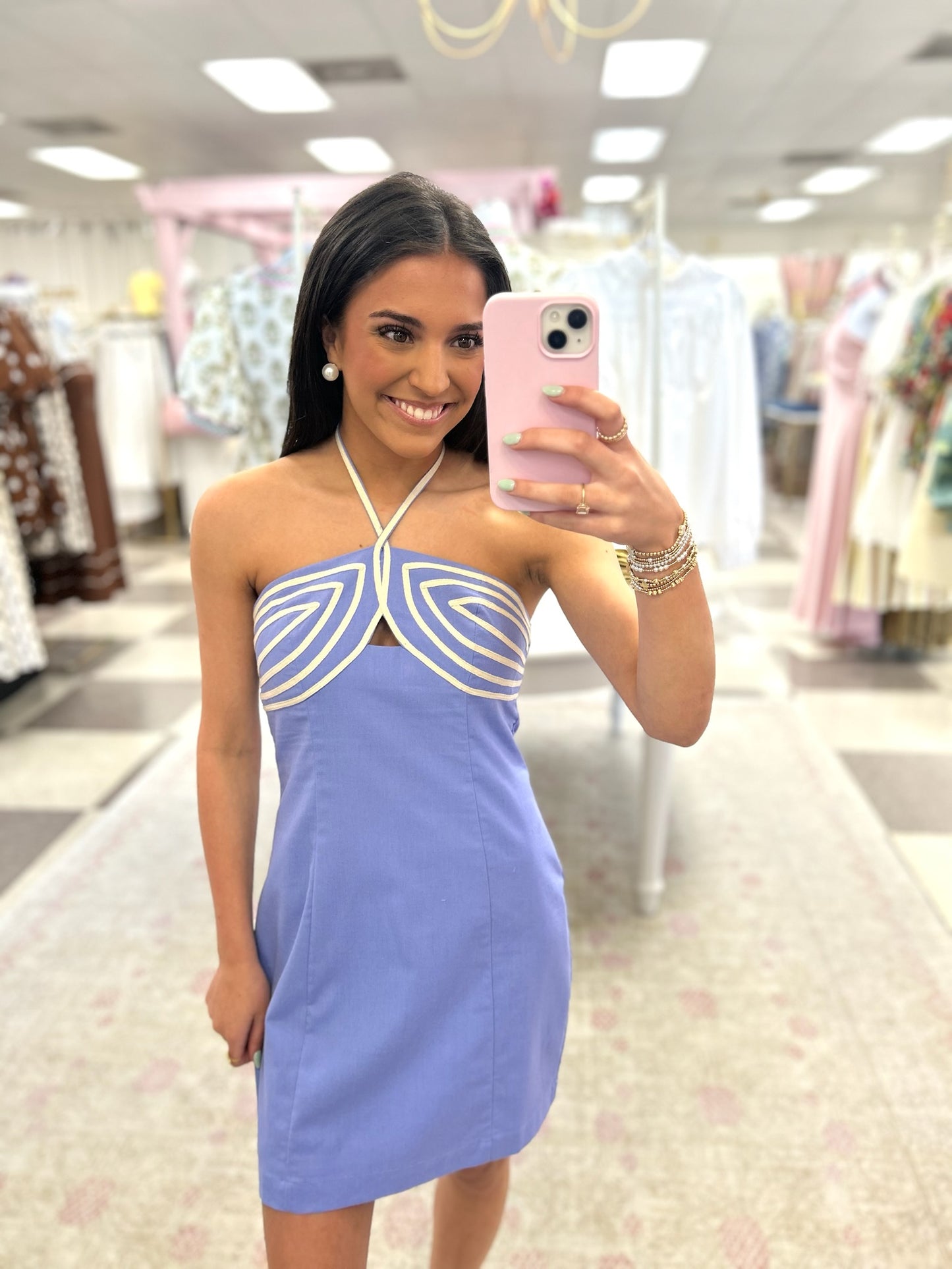 Periwinkle with White Cording Dress