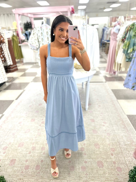Coastline Midi Dress (Dusty Blue)
