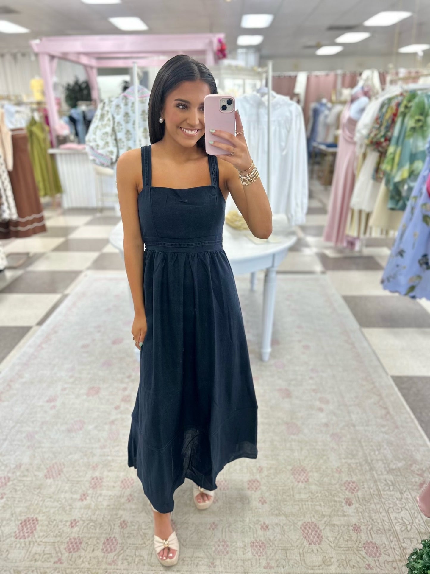 Coastline Midi Dress (Navy)