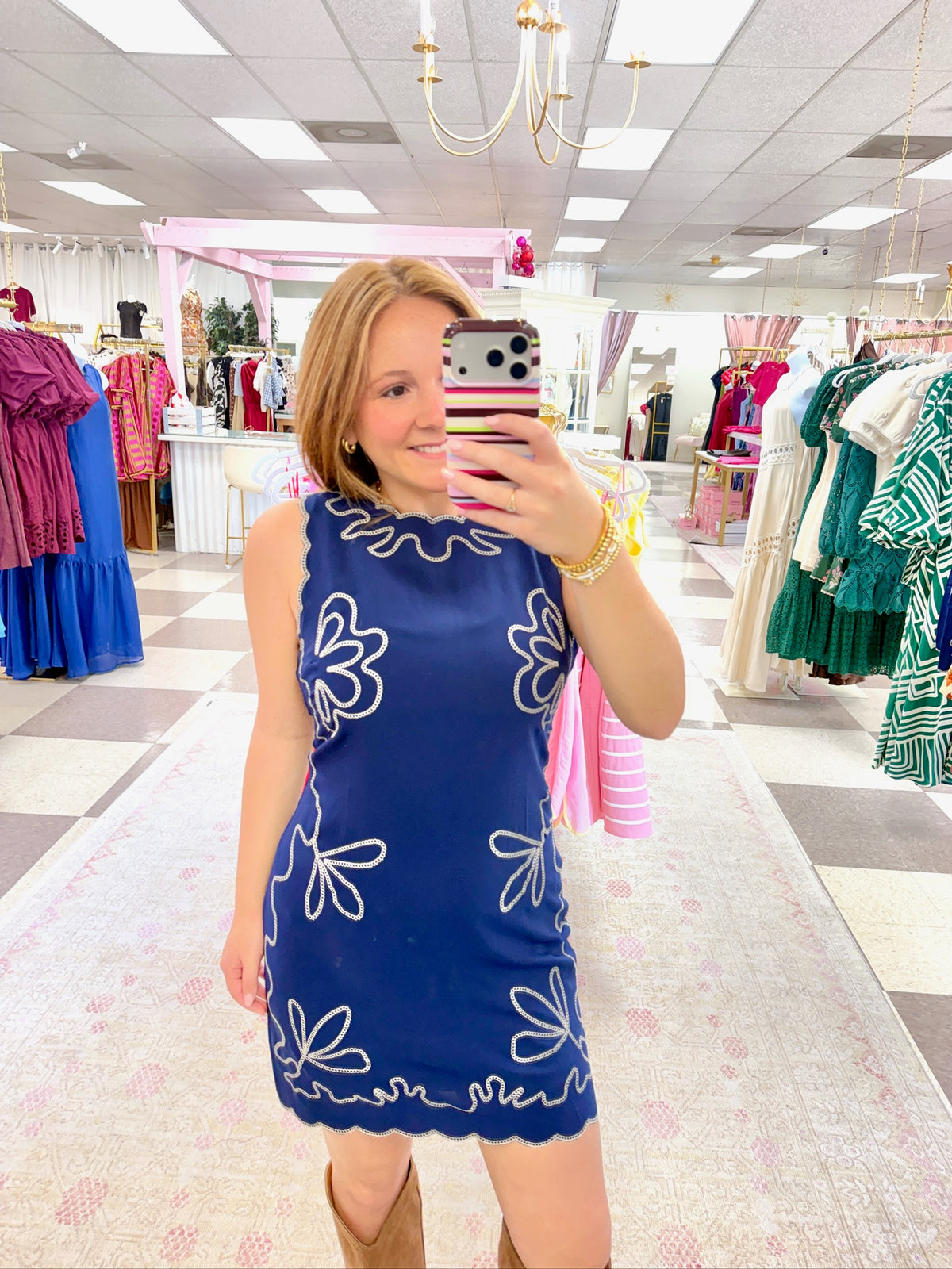 Estelle Mini Dress (Navy)