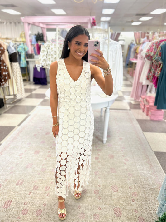 White Sands Midi/Maxi Dress (White)