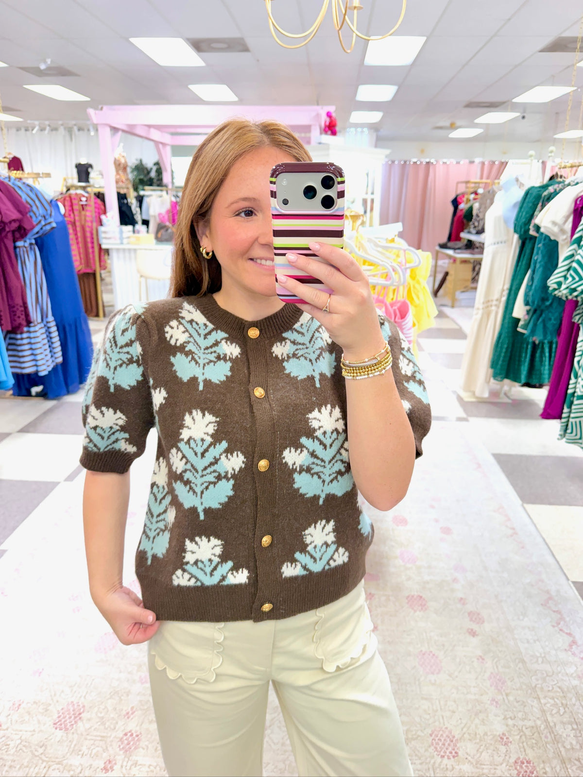 Sutton Puff Sleeve Sweater (Brown)