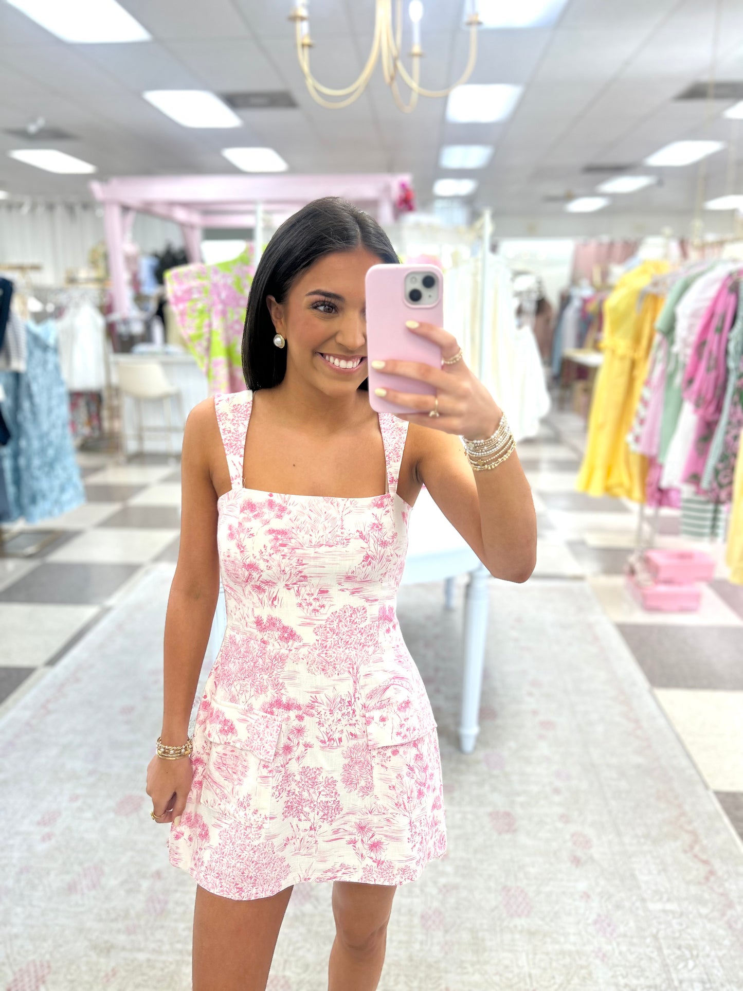 Sylvie Pink and White Dress