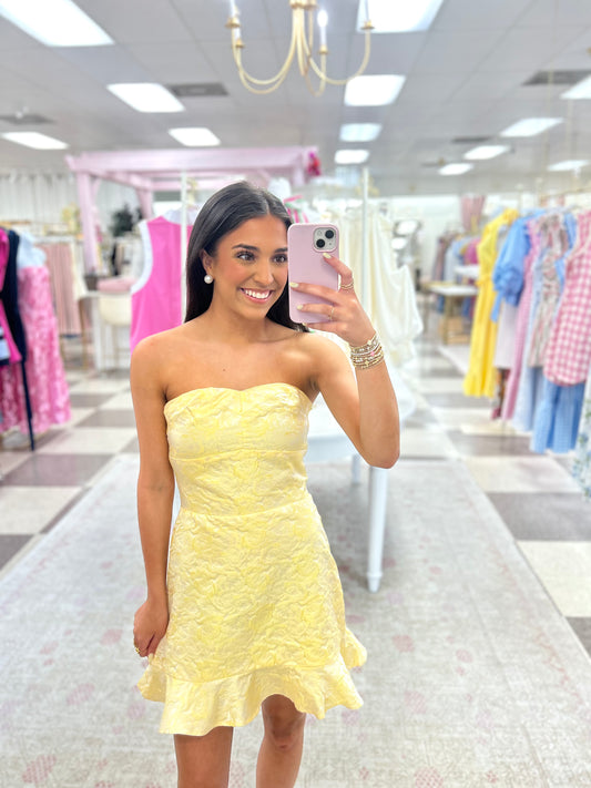 An Evening in Yellow Mini Dress