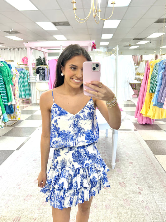 Royal Toile Tiered Skirt