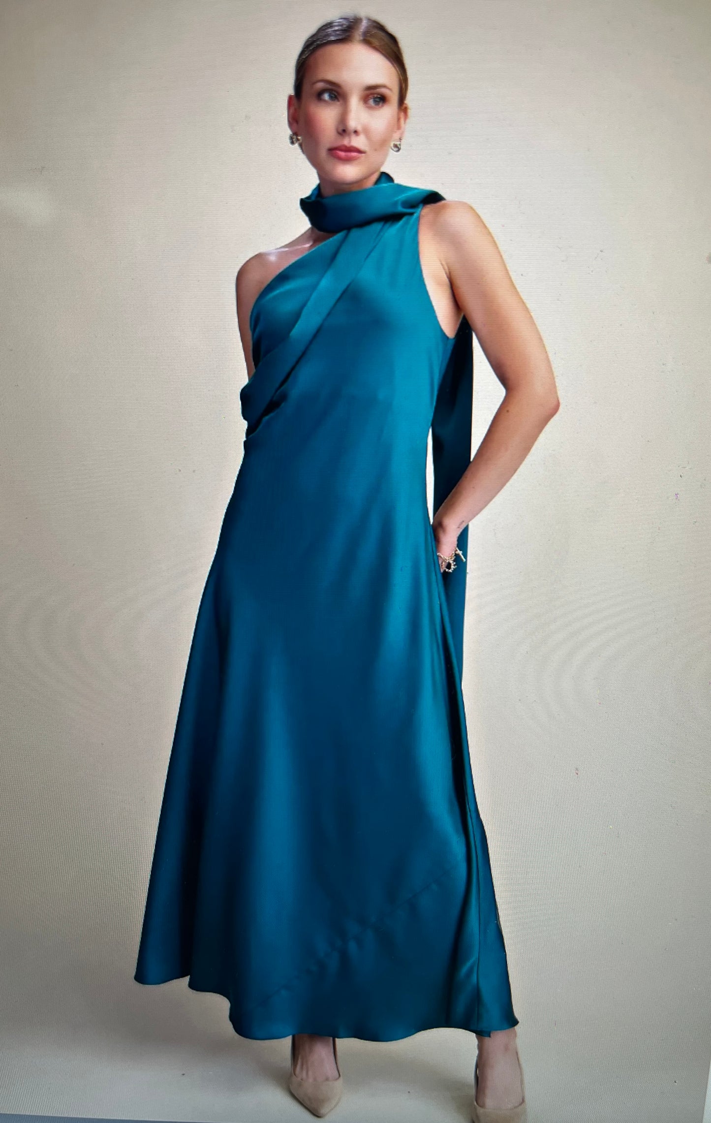 Lala Satin Formal Dress (Teal)