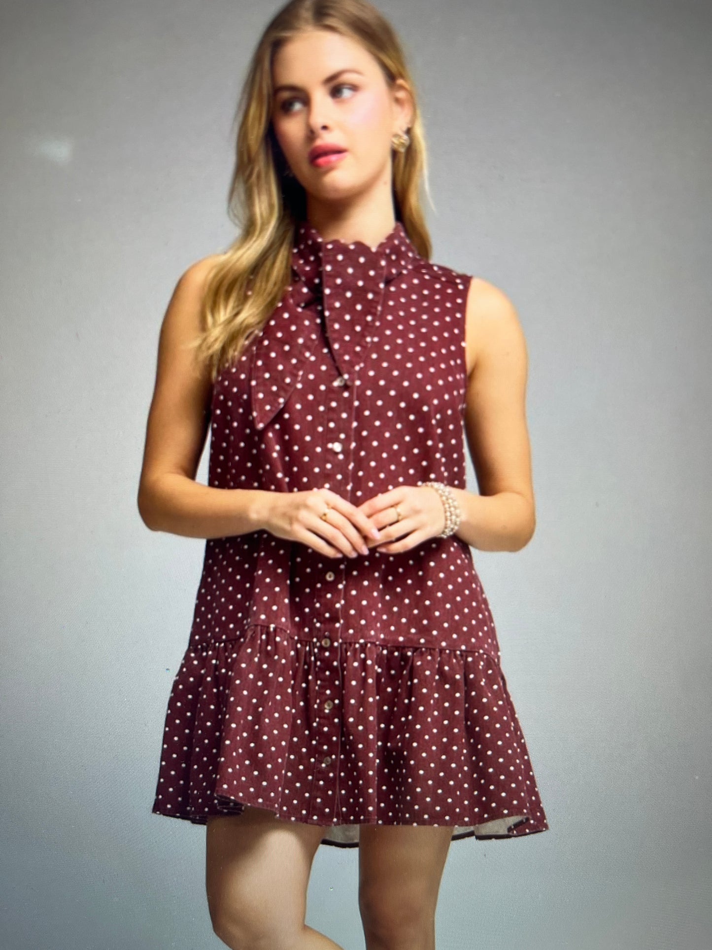 Parker Polka Dot Dress (Wine)